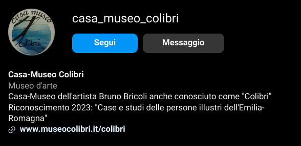 Casa-Museo Colibri debutta su Instagram